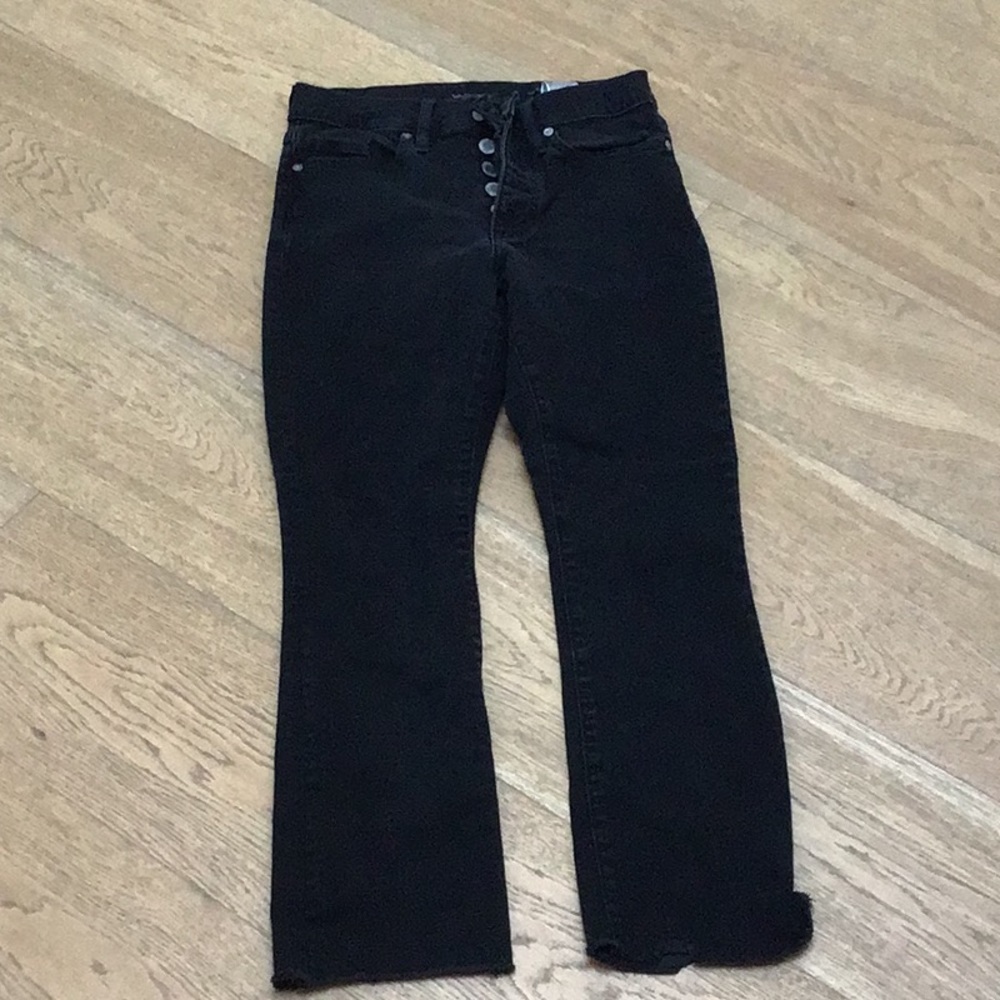 Banana Republic mid rise cropped flare black jeans
